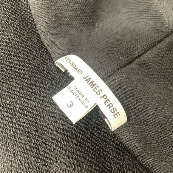 Standard James Perse French Terry Cocoon Open Front Knit Sweater Cardigan Black - Picture 8 of 9